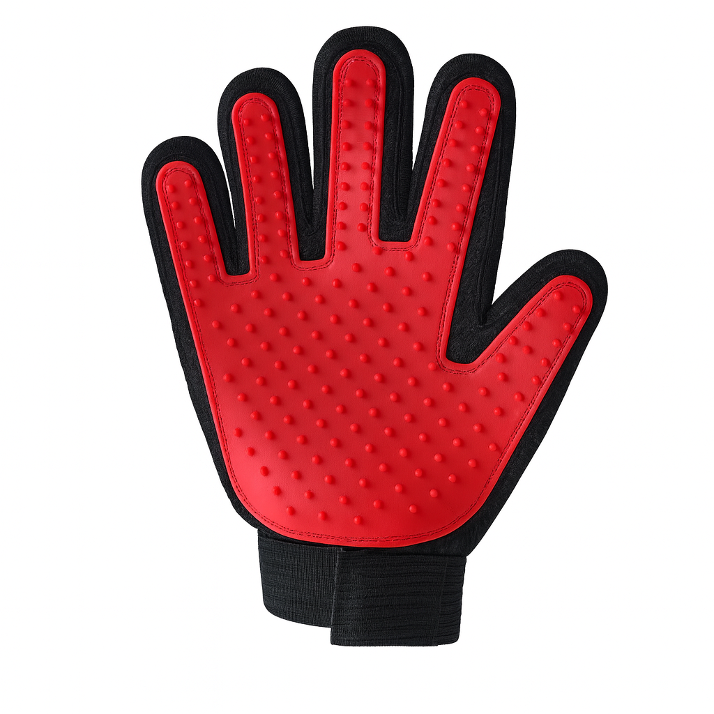 Rubber Pet Grooming Brush — 2-in-1 Bath & Massage Glove for Cats & Dogs