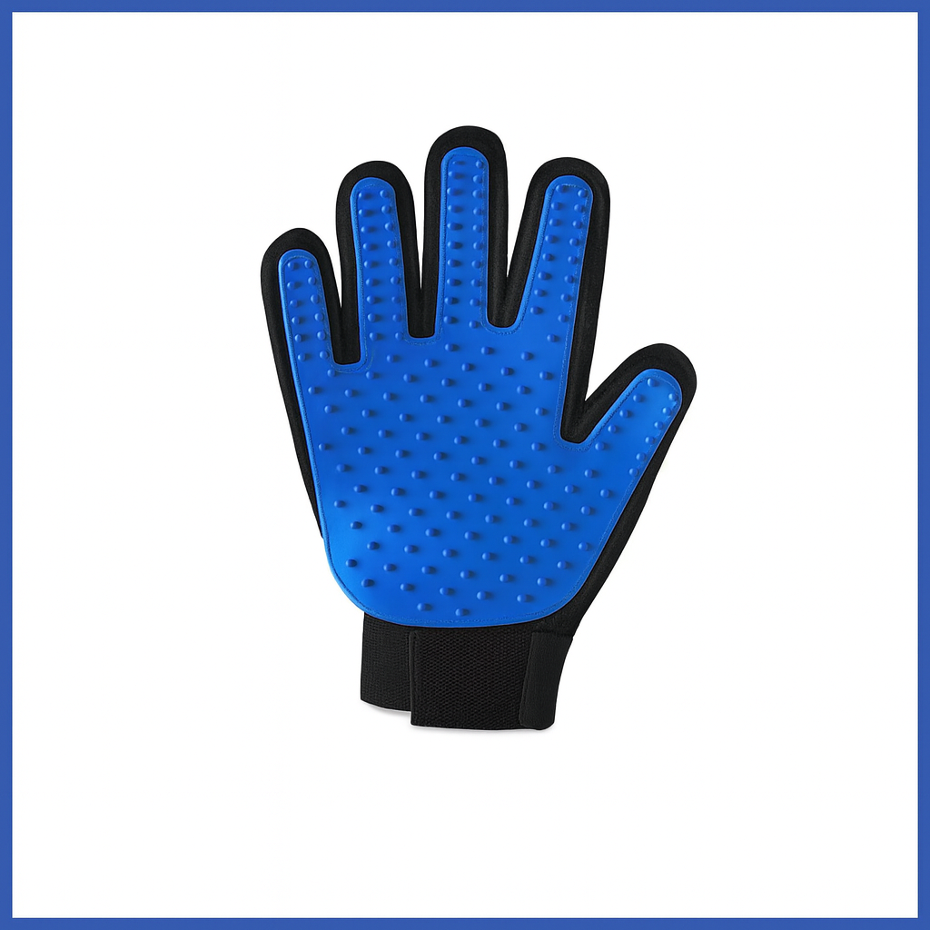 Rubber Pet Grooming Brush — 2-in-1 Bath & Massage Glove for Cats & Dogs