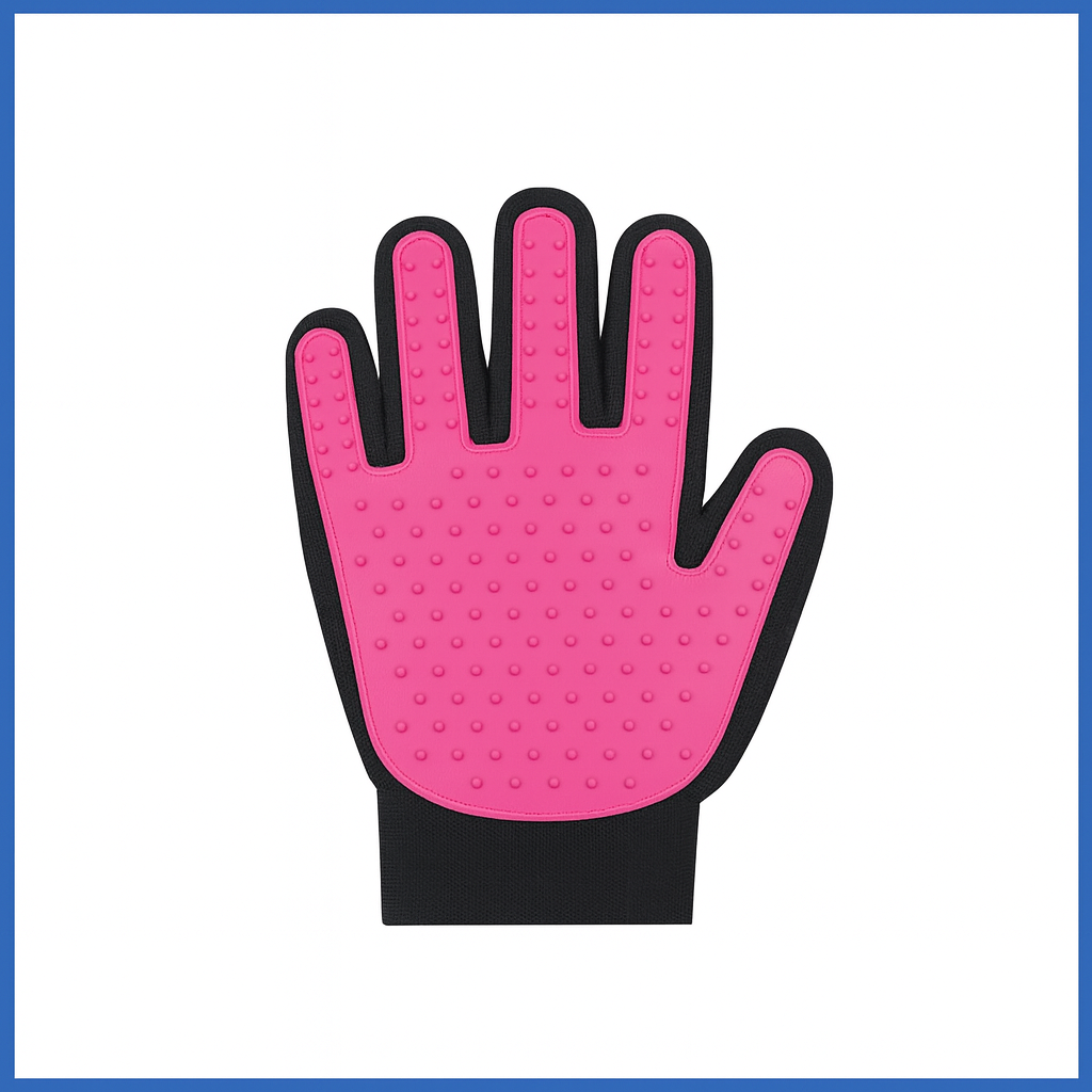Rubber Pet Grooming Brush — 2-in-1 Bath & Massage Glove for Cats & Dogs