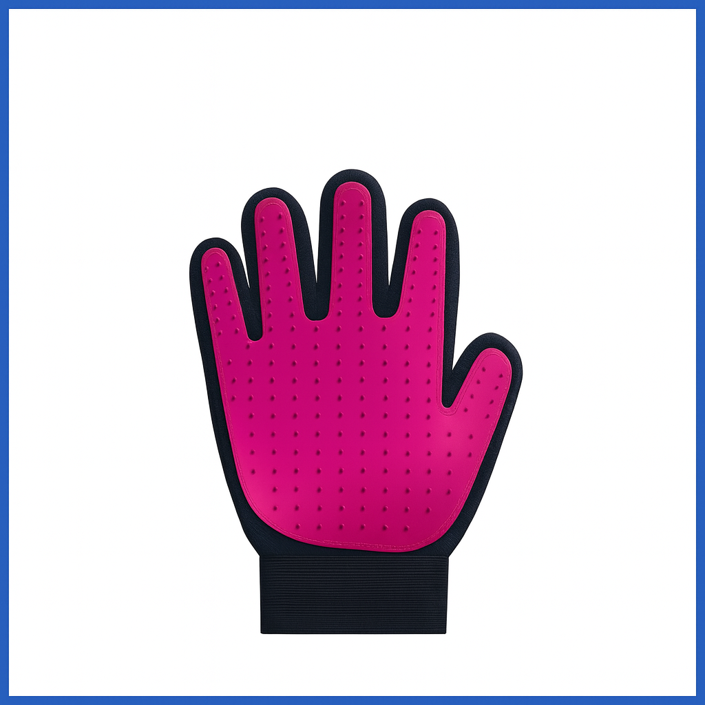 Rubber Pet Grooming Brush — 2-in-1 Bath & Massage Glove for Cats & Dogs