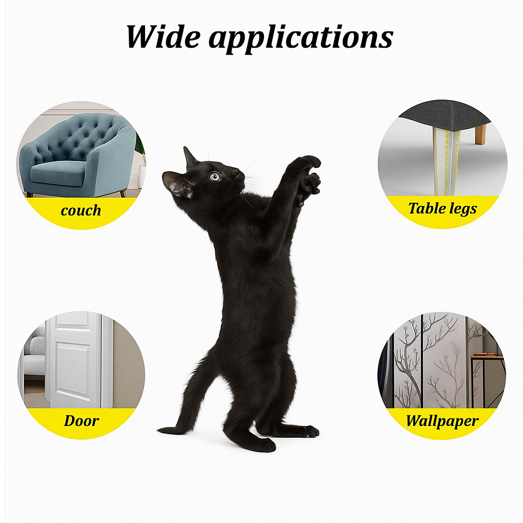 2Pcs Cat Scratch Sofa Protection Pads Self-Adhesive Pet Furniture Protectors Cover Anti-Cat Scratch Couch Guard Pads Stickers